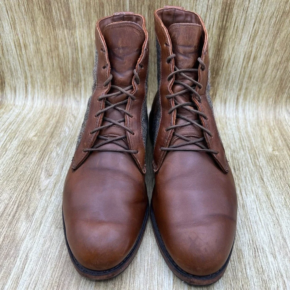 Allen Edmonds Shaker Heights Boots Men's Size 9‎ E Brown Leather Tweed 8727